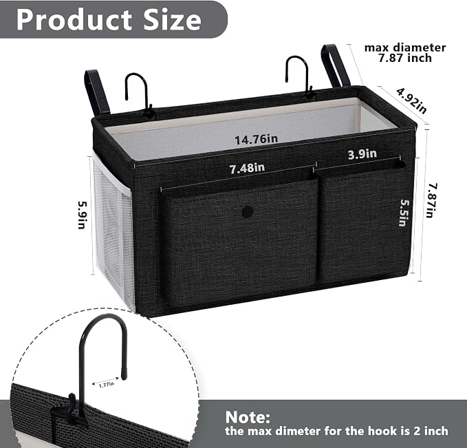Bedside Caddy Bedside Storage Hanging Organizer - Image 3