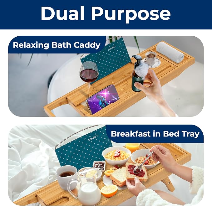 SereneLife 2 in 1 Bed and Bath Tray - Image 8