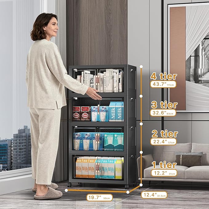 UAMFURI Stackable Storage Bins, 440QT Collapsible Drawers - Image 2