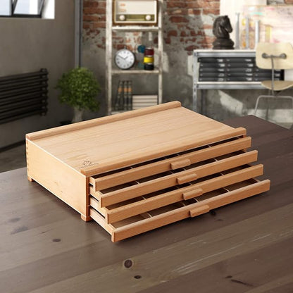 7 Elements 4 Drawer Wooden Artist Storage Supply Box - Image 2