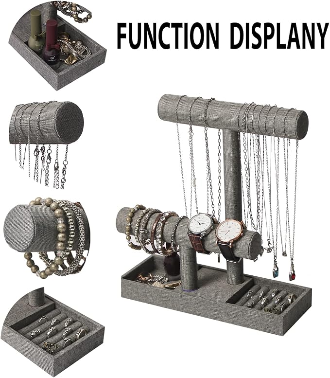 Coward 2 Tier Necklace Bracelet Holder Organizer - Image 2