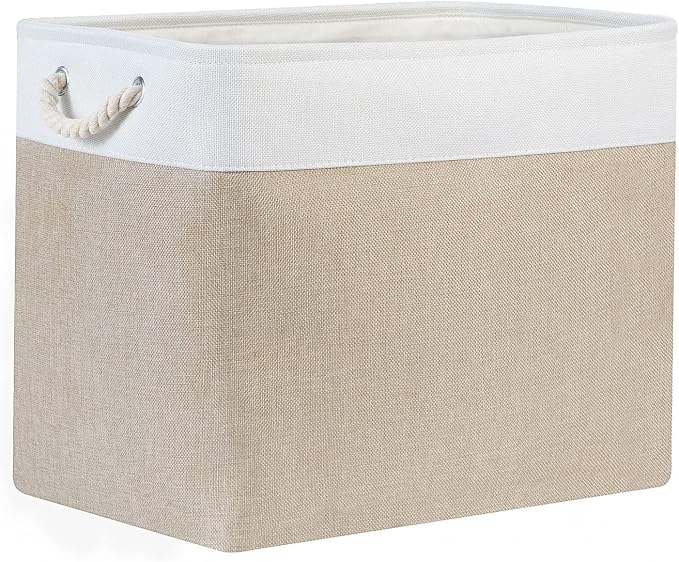 Bidtakay Storage Baskets for Shelves 17x12x15 in Beige Clothes Bins Storage for - Image 9