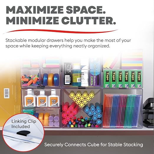 Deflecto Stackable Open Cube Organizer, Desk and Craft Organizer - Image 7