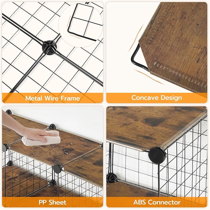 HOOBRO Wire Cube Storage Organizer, 6-Cube Metal Storage Shelves, Modular - Image 7