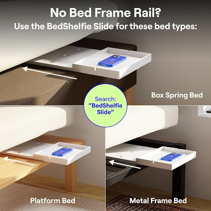 BedShelfie Bedside Shelf for Bunk Bed & Top Bunk, College Dorm Room Essentials - Image 5