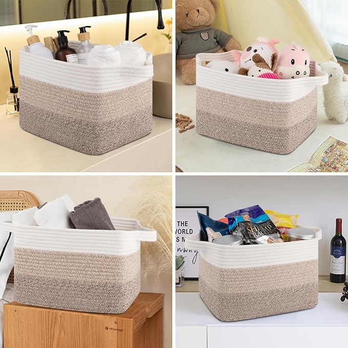 Storage Basket for Organizing, Woven Baskets for Storage, Rectangle Decorative - Image 6