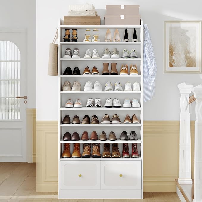 Hzuaneri Shoe Storage Cabinet, 10 Tiers Shoe Organizer - Image 3