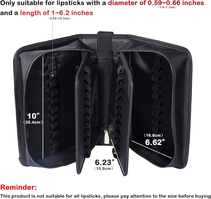 ROWNYEON Lipstick Organizer Bag Portable, Makeup Artist Storage, Large Capacity - Image 3