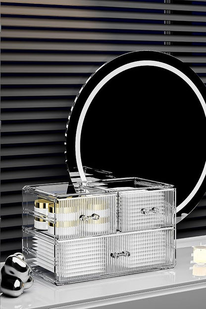 ZHIAI Stackable Storage Drawers, Acrylic Bathroom Counter Organizer Clear - Image 4
