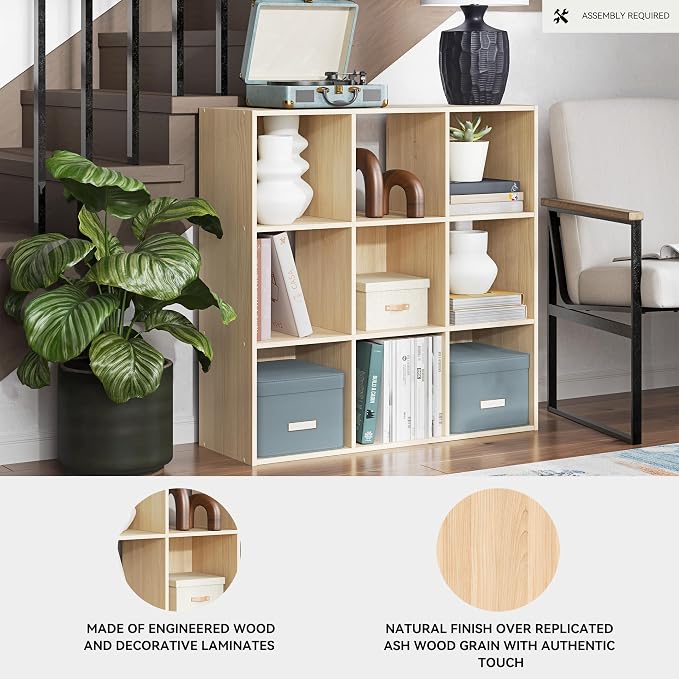 Signature Design by Ashley Piperton Contemporary 3-Tier Floor Standing 9 Cube - Image 4