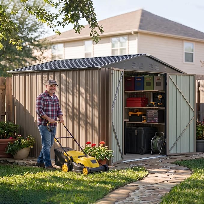 Devoko 8x10 FT Outdoor Storage Shed, Metal Tool Shed - Image 6
