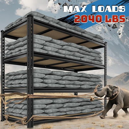55" W Storage Shelves, 2040LBS Garage Shelving Heavy Duty, 4-Tier Storage - Image 3