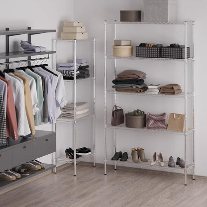 14" Deep x 48" Wide x 86" Height Wire Shelving Kit | 5-Tier | NSF Commercial - Image 5