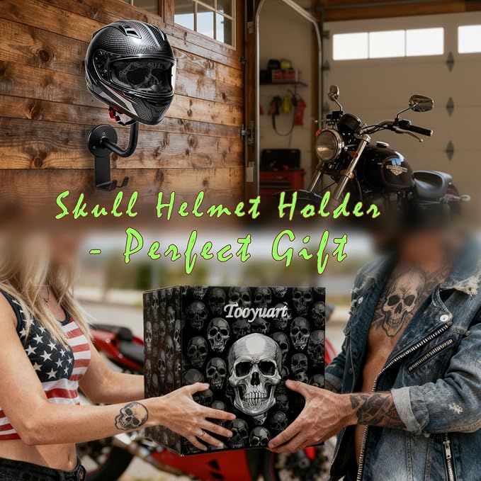 Helmet Holder, Skull Helmet Holder Wall Mount Helmet Rack - Image 2