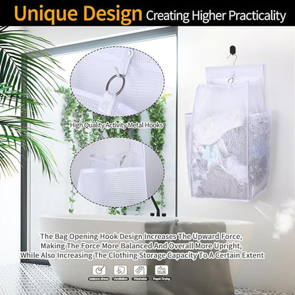 Hanging Collapsible Breathable Mesh Laundry Hamper, Fast Drying Portable Space - Image 5