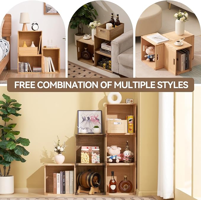 KIRIGEN Stackable Wood Storage Cube - Image 6