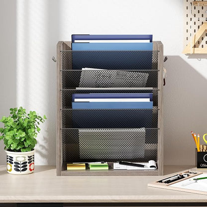 Mail Organizer Wall Mounted, 6-Slot Hanging File Organizer - Image 2