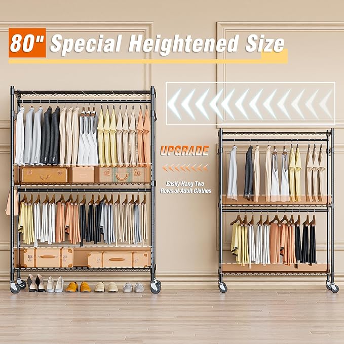Homdox 3 Tier Heavy Duty Garment Rack - Image 5