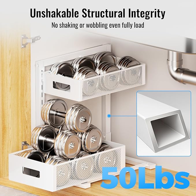 Full Metal Under Sink Organizer, Pull Out Cabinet Organizers and Storage - Image 5