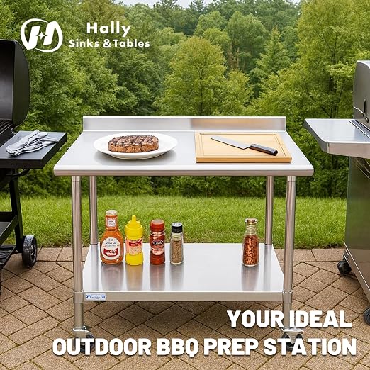 Hally Stainless Steel Table for Prep & Work 24 x 30 Inches - Image 3