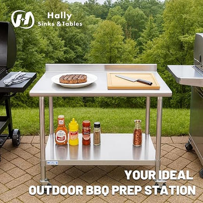 Hally Stainless Steel Table for Prep & Work 24 x 30 Inches - Image 3