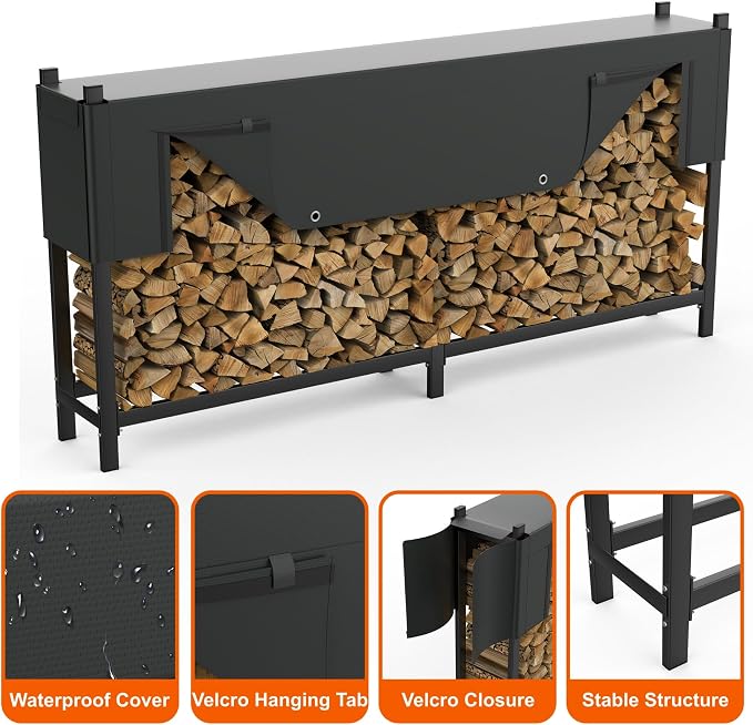 WALMANN Heavy-Duty 8 ft Firewood Rack - Image 5