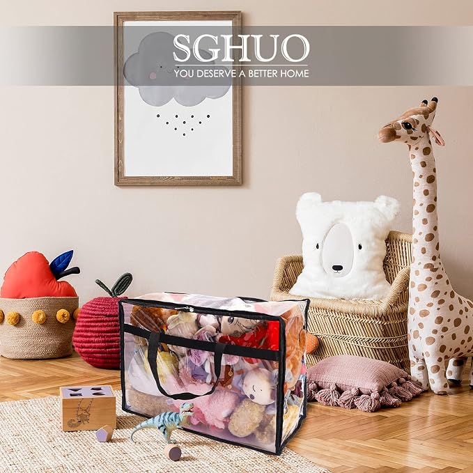 SGHUO Blanket Storage Bags 60L Extra Large Plastic Vinyl Clear Storage Bag - Image 2