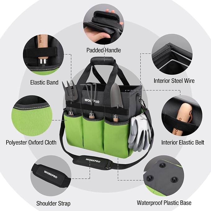 WORKPRO Garden Tool Bag Organizer, Heavy Duty Gardening Tote Bag - Image 3