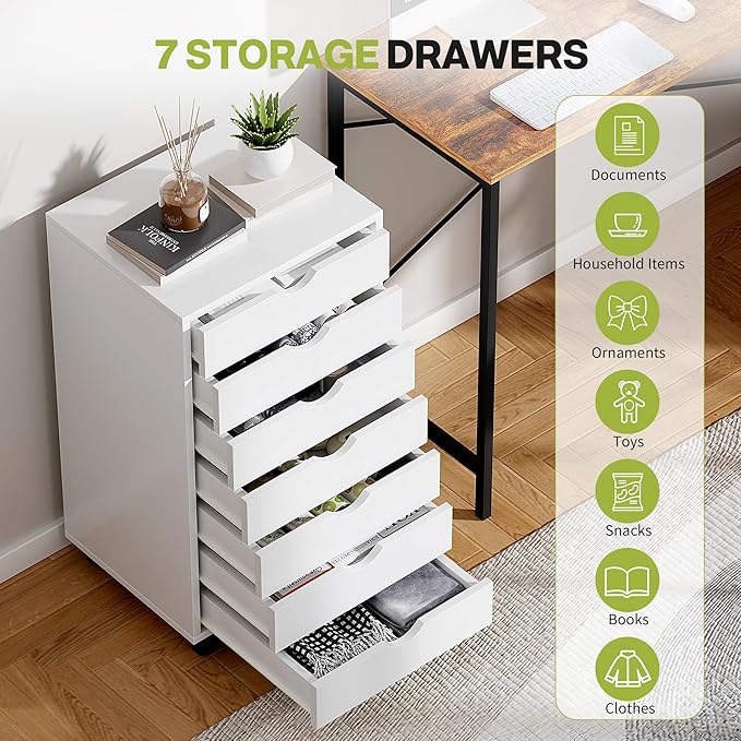 7 Drawer Chest, Dressers Storage Cabinets, Dresser Mobile Cabinet - Image 3
