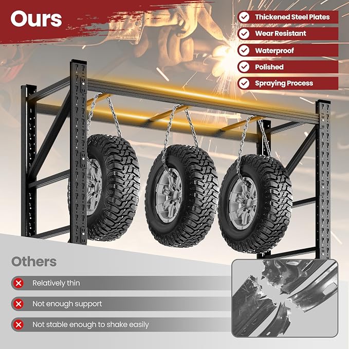 68" Wide Industrial Storage Shelves, 8000LBS Garage Shelving Heavy Duty - Image 7