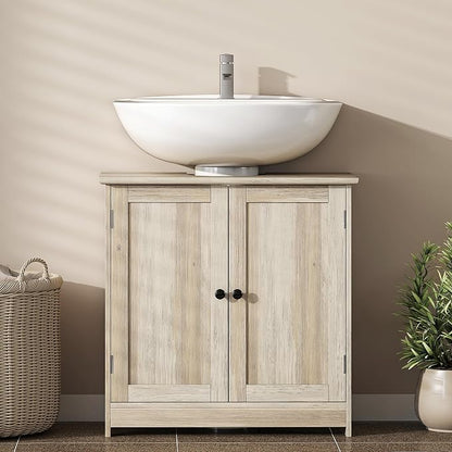 HOMCOM Under Sink Bathroom Cabinet, Pedestal Sink Storage Cabinet - Image 6