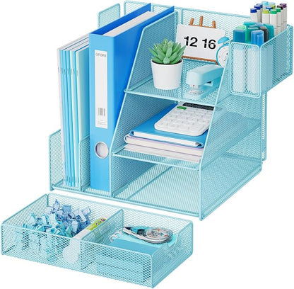 Marbrasse Desk Organizer and Accessories, 3-Tier File Organizer - Image 2