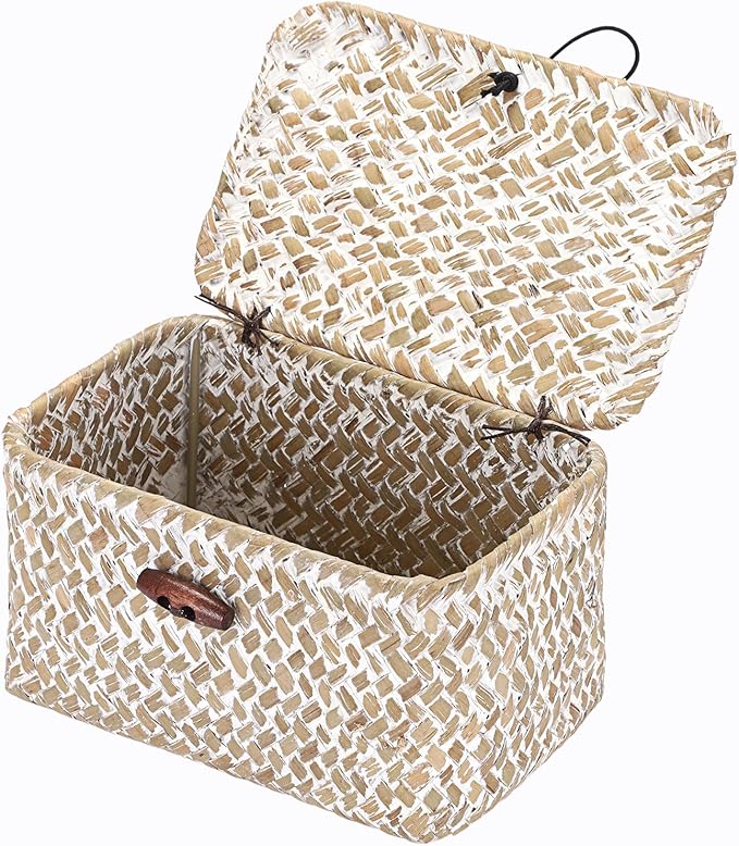 Hipiwe Wicker Shelf Basket Mini Seagrass Basket by Hipiwe