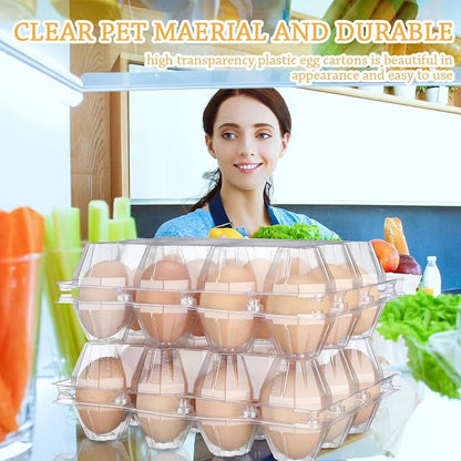 Tanlade 100 Pcs Plastic Egg Carton, 12 Grids Clear Chicken Egg Tray Disposable - Image 5
