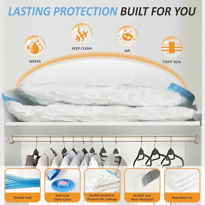 Cozy Essential Vacuum Storage Bags, 80% Compression Vacuum Seal Space Saver - Image 5