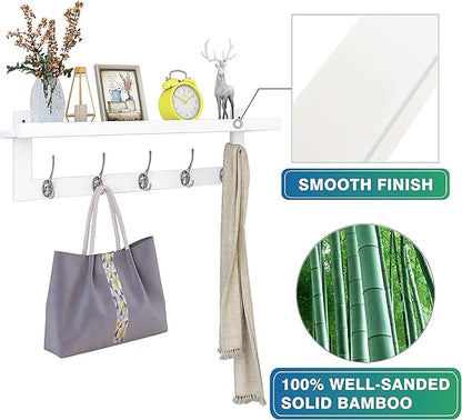 SMIBUY Coat Hooks with Shelf Wall-Mounted, 29.2 Inch Entryway Coat Rack - Image 6