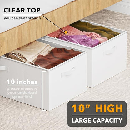 SpaceAid 2 Pack 10" High Under Bed Storage Containers, Large Underbed Storage - Image 2