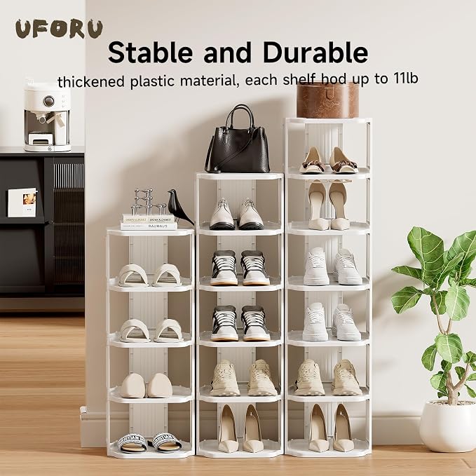 UFORU Vertical Shoe Rack, 6 Tiers Stackable Shoe Rack - Image 6