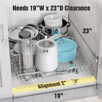 Simple Houseware Under Cabinet Pull Out Sliding Shelf Drawer, 21Dx17W | - Image 3
