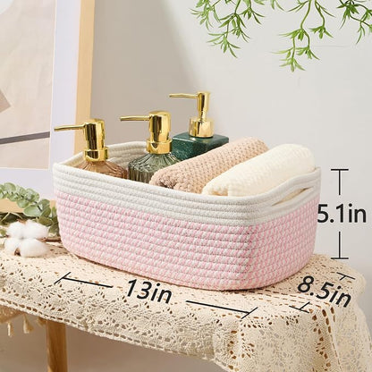 Small Storage Baskets for Organizing | Closet Organizer Bins | Shelf Toy Basket - Image 3