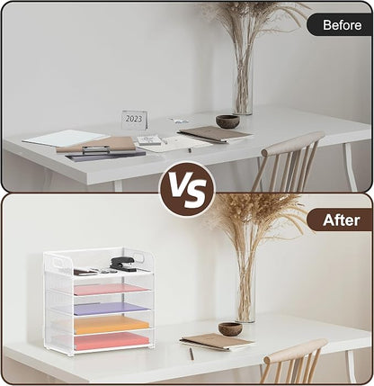2 Pack 5-Tier White Desk Organizer - Image 4