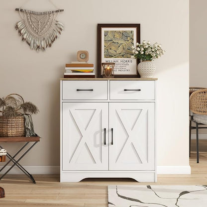 Panana Sideboard 2 Drawers 2 Doors Entryway Storage Cabinet Living Room - Image 2