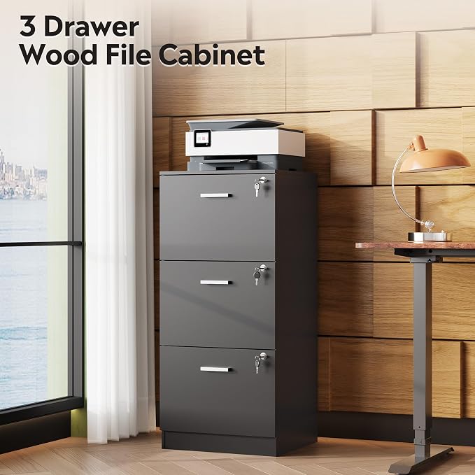 DEVAISE 3 Drawer Wood File Cabinet - Image 3