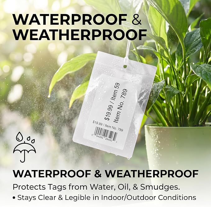 100 Pcs Clear Plastic Labels Tag Holders 3.5x8.5 cm Waterproof Hang Tags - Image 4