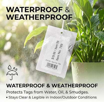 100 Pcs Clear Plastic Labels Tag Holders 8x11.5 cm Waterproof Hang Tags - Image 4