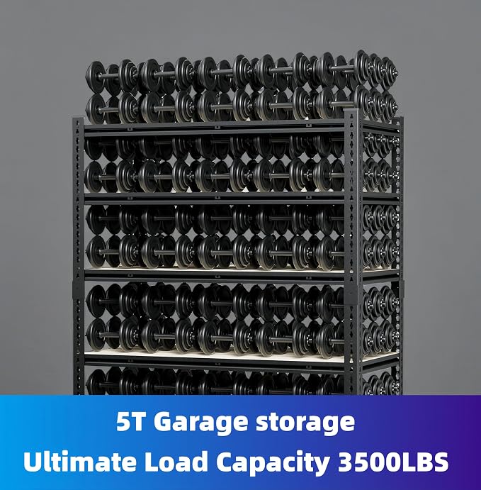 55" W Storage Shelves, 3500LBS Garage Shelving, 5-Tier Metal Shelving Unit - Image 5