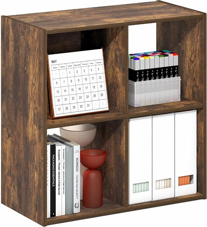 Furinno PELLI Book Shelf, 4-Cube Bookshelf by Furinno-FitsYourSpaceFitsYourBudget