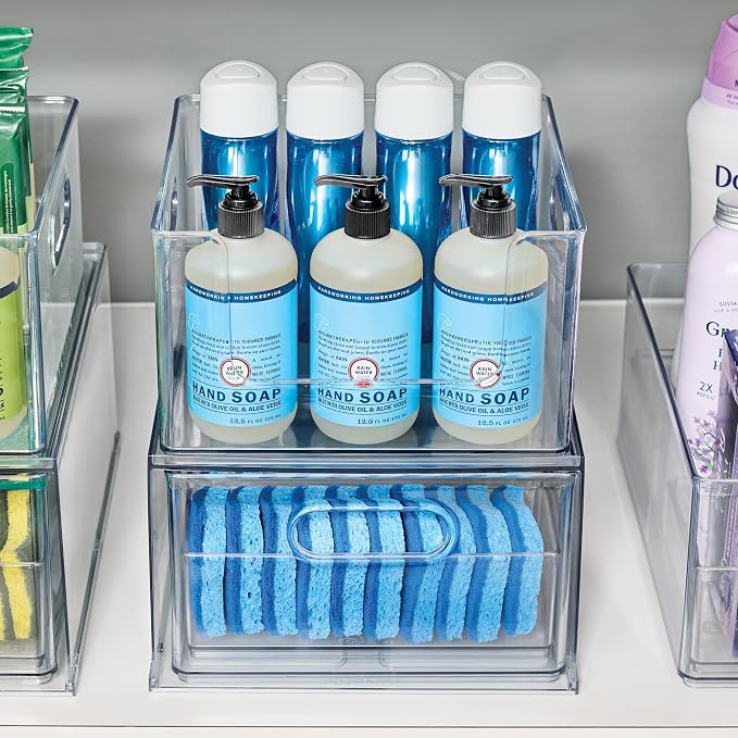 iDesign Stackable Clear Open Front Storage Bin, Easy Access Organizer - Image 3