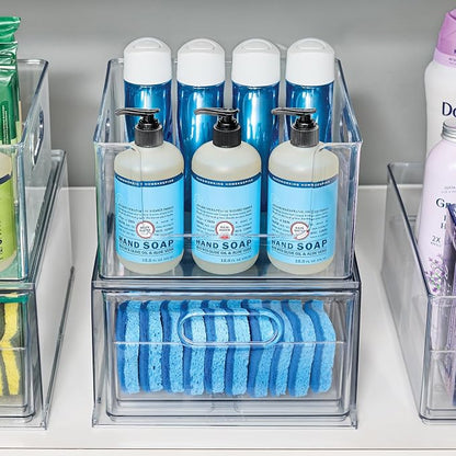 iDesign Stackable Clear Open Front Storage Bin, Easy Access Organizer - Image 3