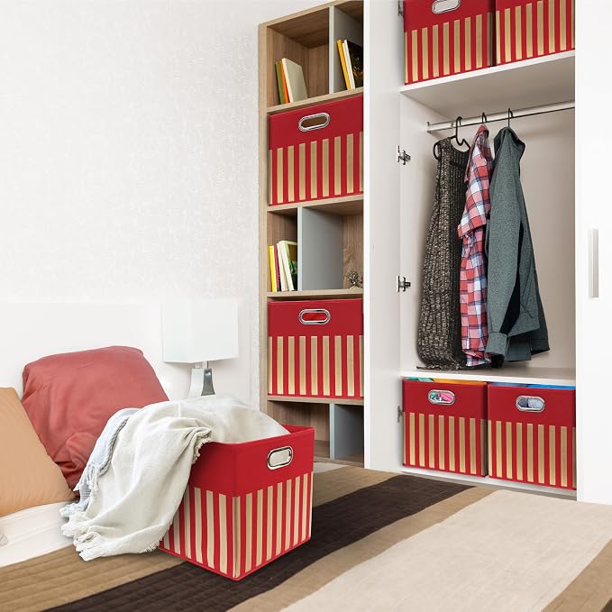 Simple Houseware 13-Inch Collapsible Fabric Cube Storage Bin - Image 6